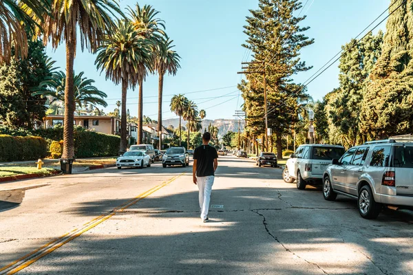 June 2018 Hollywood Usa Beautiful View Hollywood Sign Distance Street — Stock Photo, Image