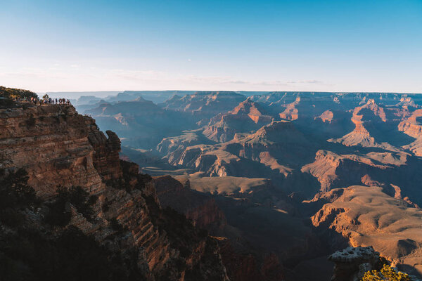 Beautiful view of the Grand Canyon National park. One of the deepest canyons in the world. View from the south Rim.