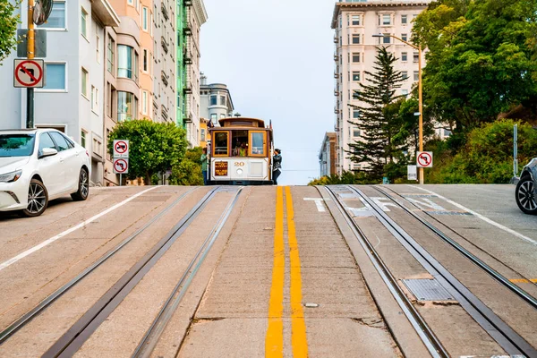 San Francisco Amerika Birleşik Devletleri Temmuz 2018 Geleneksel Klasik Teleferik — Stok fotoğraf