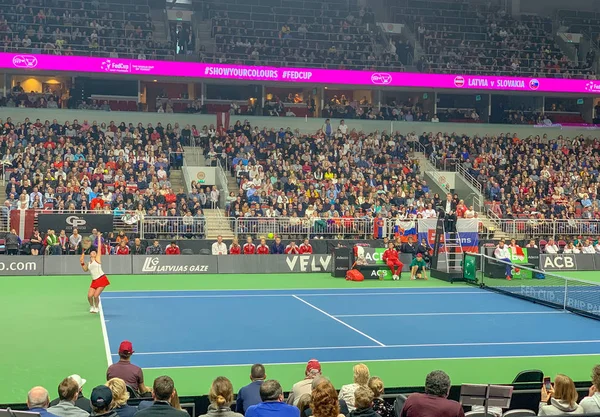 2019 Riga Letonya Fedcup Bnp Paribas Takım Letonya Arena Riga — Stok fotoğraf