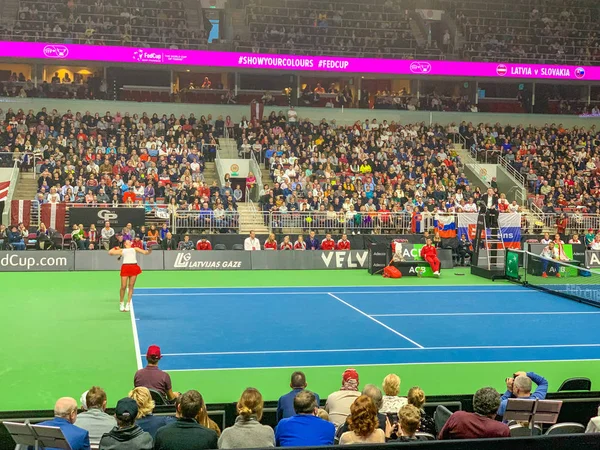 2019 Riga Letonya Fedcup Bnp Paribas Takım Letonya Arena Riga — Stok fotoğraf