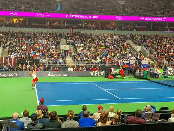 2019 Riga Lettonia Fedcup Bnp Paribas Prima Partita Del Mondiale — Foto Stock