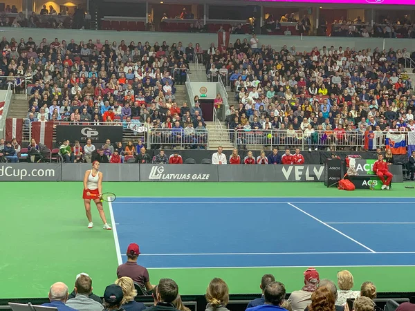 2019 Riga Lettonia Fedcup Bnp Paribas Prima Partita Del Mondiale — Foto Stock