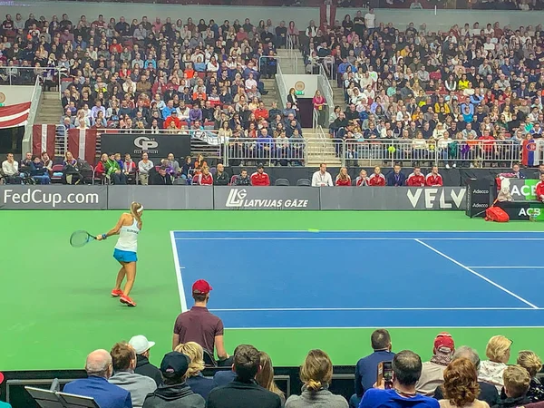 2019 Riga Letonya Fedcup Bnp Paribas Takım Letonya Arena Riga — Stok fotoğraf