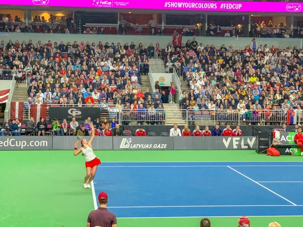 2019 Riga Letonya Fedcup Bnp Paribas Takım Letonya Arena Riga — Stok fotoğraf