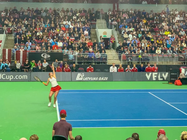 2019 Riga Letonya Fedcup Bnp Paribas Takım Letonya Arena Riga — Stok fotoğraf