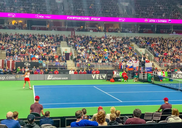 2019 Riga Letonya Fedcup Bnp Paribas Takım Letonya Arena Riga — Stok fotoğraf