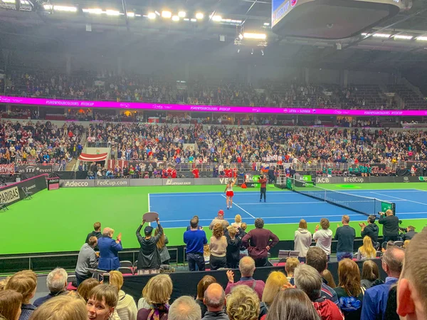 2019 Riga Letonya Fedcup Bnp Paribas Takım Letonya Arena Riga — Stok fotoğraf