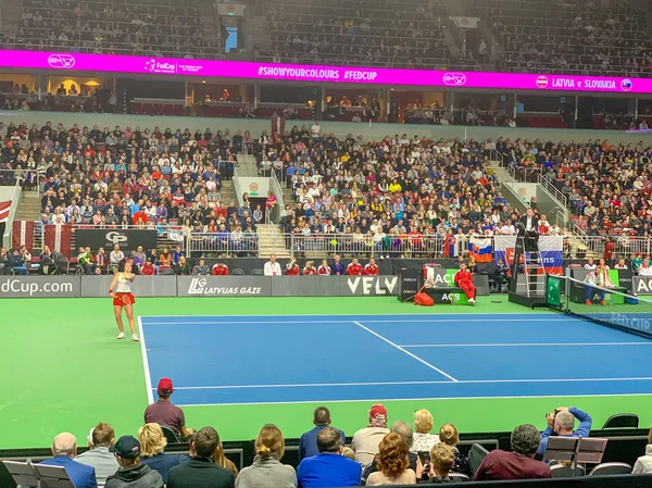 2019 Riga Letonya Fedcup Bnp Paribas Takım Letonya Arena Riga — Stok fotoğraf