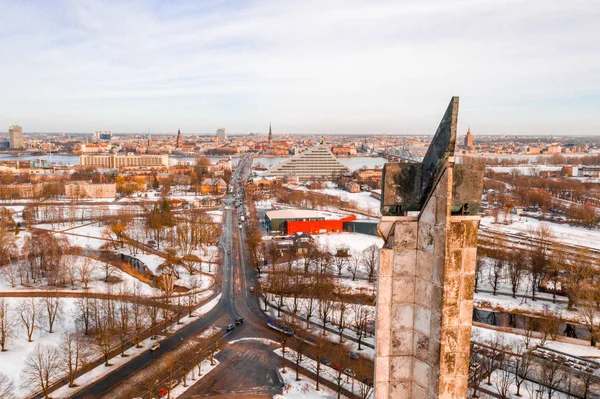 Riga Letonya Şubat 2018 Agenskalns Yılında Sovyet Ordusu Için Zafer — Stok fotoğraf