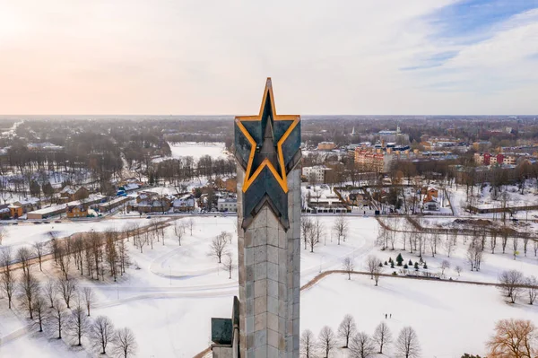 Riga Latvia February 2018 Victory Memorial Soviet Army Agenskalns Created — Stock Photo, Image