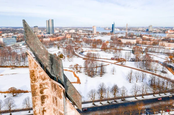 Riga Letonya Şubat 2018 Agenskalns Yılında Sovyet Ordusu Için Zafer — Stok fotoğraf