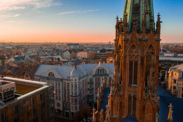 Vista Panorámica Aérea Del Casco Antiguo Riga Capital Letonia — Foto de Stock