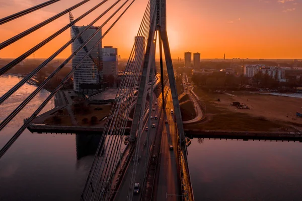 Vue Aérienne Pont Riga Lettonie — Photo
