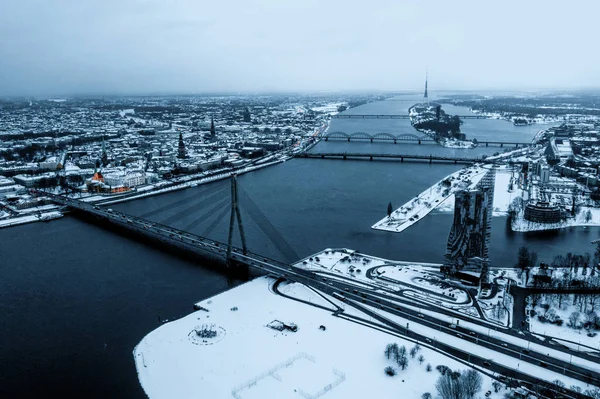 Mars 2019 Riga Lettonie Vue Aérienne Sur Bâtiment Swedbank Riga — Photo