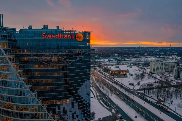 Března 2019 Riga Lotyšsko Letecký Pohled Budovu Švédů Rize Během — Stock fotografie