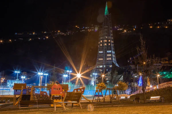 Andorra Capital Night View Mit Riesenrad — Stockfoto
