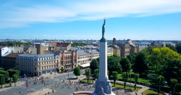 Maj 2018 Riga Lettland Flygfoto Lattelecom Marathon 2018 Med Människor — Stockvideo