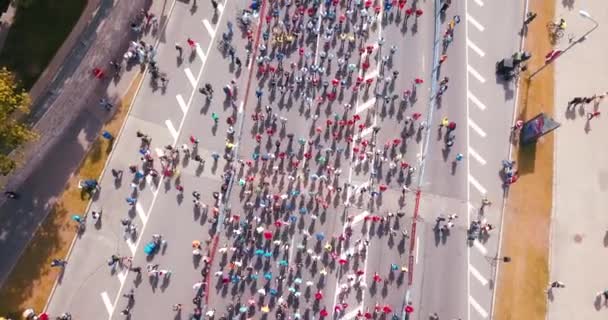 Mai 2018 Riga Lettland Luftaufnahme Des Lattelecom Marathon 2018 Der — Stockvideo