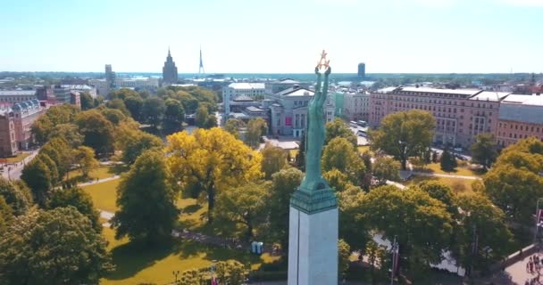 Května 2018 Riga Lotyšsko Letecký Pohled Latteleský Maraton 2018 Lidmi — Stock video