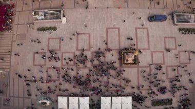 Havadan görünümü Marienplatz belediye binası ve Frauenkirche Munich, Almanya