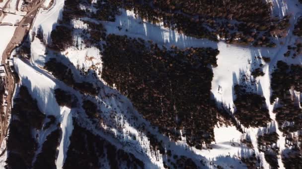 Flygbild Över Mäktiga Bergen Som Snöar Österrike Alperna — Stockvideo