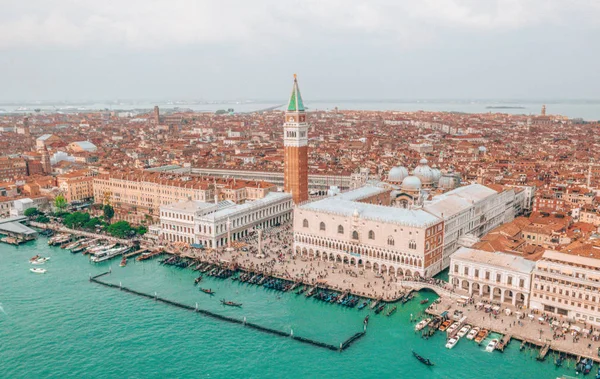 Vista Aérea Bonita Sobre Praça San Marco Veneza Itália — Fotografia de Stock