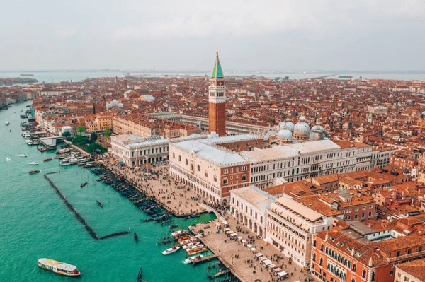 Vista Aérea Bonita Sobre Praça San Marco Veneza Itália — Fotografia de Stock