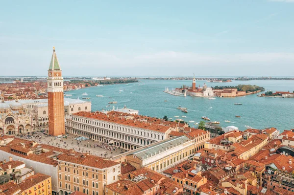 Vista Aérea Bonita Sobre Praça San Marco Veneza Itália — Fotografia de Stock