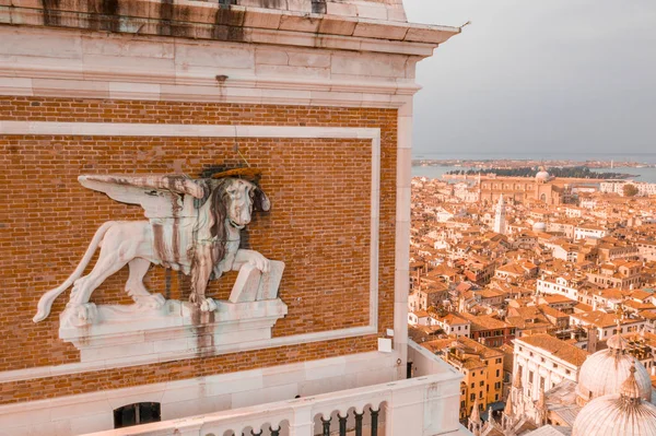 Fragmento Arquitectónico Del Campanario San Marcos Campanile San Marco Famoso — Foto de Stock