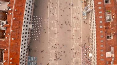 Venedik, İtalya'daki San Marco meydanının havadan görünümü 