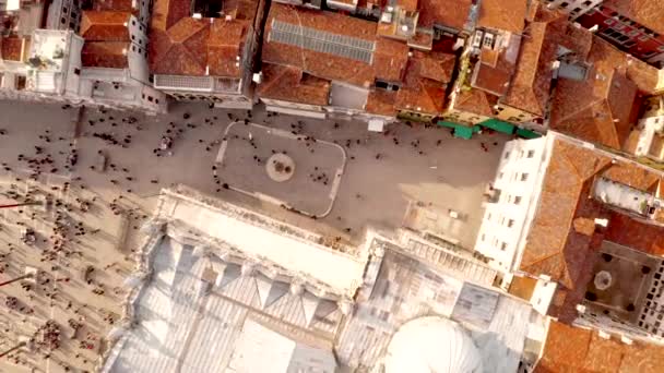 Luchtfoto Van Het San Marco Plein Venetië Italië — Stockvideo