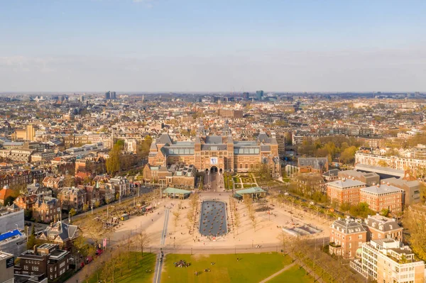 Abril 2019 Ámsterdam Países Bajos Vista Aérea Del Rijksmuseum Países —  Fotos de Stock