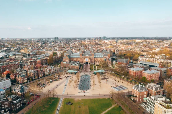 Abril 2019 Ámsterdam Países Bajos Vista Aérea Del Rijksmuseum Países —  Fotos de Stock