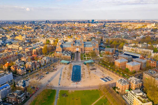 April 2019 Amsterdam Netherlands Aerial View Rijksmuseum Netherlands National Museum — Stock Photo, Image