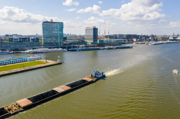 Vista Panoramica Edifici Moderni Nel Centro Della Città Olandese Amsterdam — Foto Stock
