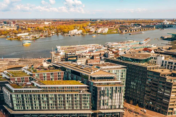 Vista Aérea Ámsterdam Hermoso Panorama Ciudad — Foto de Stock