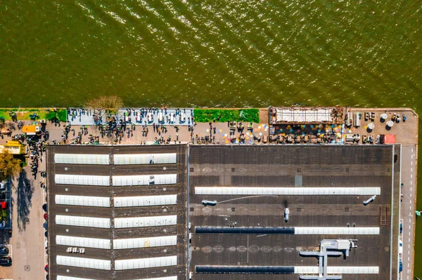 Aerial View Amsterdam River Floating City — Stock Photo, Image