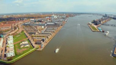 Amsterdam üzerinde inanılmaz hava görünümü.