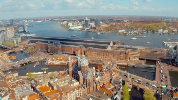 Increíble Vista Aérea Sobre Amsterdam — Vídeos de Stock