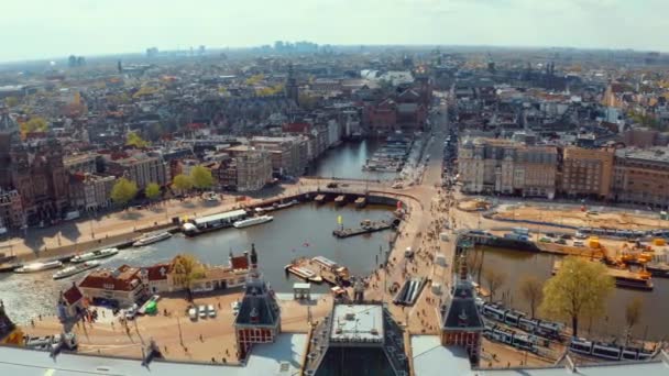 Vista Aérea Incrível Sobre Amsterdã — Vídeo de Stock