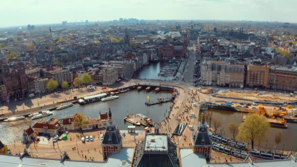 Vista Aérea Incrível Sobre Amsterdã — Vídeo de Stock