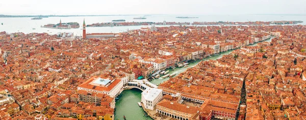 Hermosa Vista Venecia Desde Arriba Techos Anaranjados Arquitectura Clásica — Foto de Stock