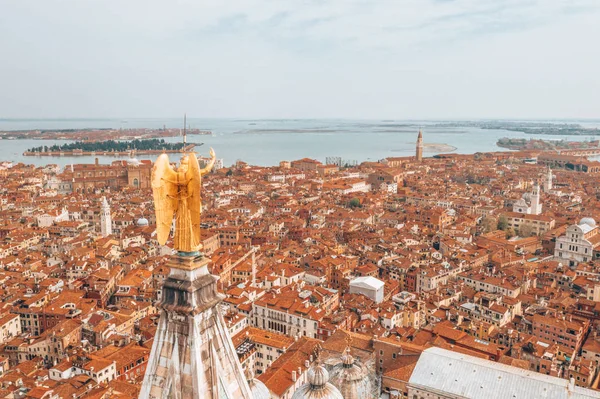 Beautiful Venice View Top San Marco Tower Golden Angel Venice — Stock Photo, Image