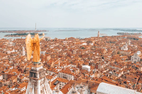 Prachtig Uitzicht Venetië Vanaf Top Van San Marco Tower Gouden — Stockfoto