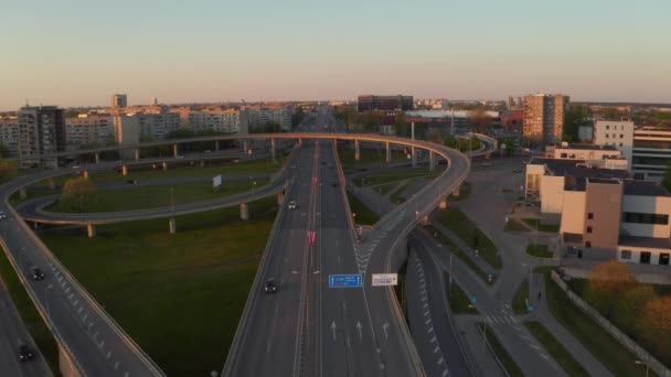 April 2019 Riga Letland Luchtfoto Van Southern Bridge Dienvidu Tilts — Stockvideo