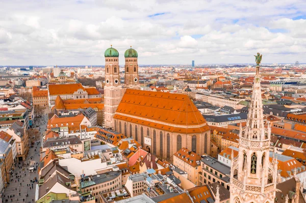 Veduta Aerea Della Cattedrale Frauenkirche Monaco Baviera Germania Bella Vista — Foto Stock