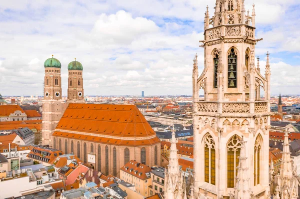 Monaco Germania Aprile 2019 Torre Dell Orologio Vicino Alla Marienplatz — Foto Stock