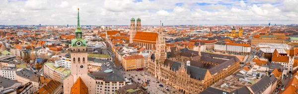 Bellissimo Centro Monaco Baviera Dall Alto Marienplatz Vista Aerea Sulla — Foto Stock