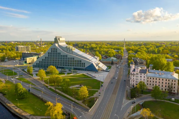 Riga Letland April 2019 Uitzicht Letse Nationale Bibliotheek Riga — Stockfoto